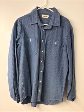 Taylor Stitch Indigo Blue Striped Button-Down Shirt